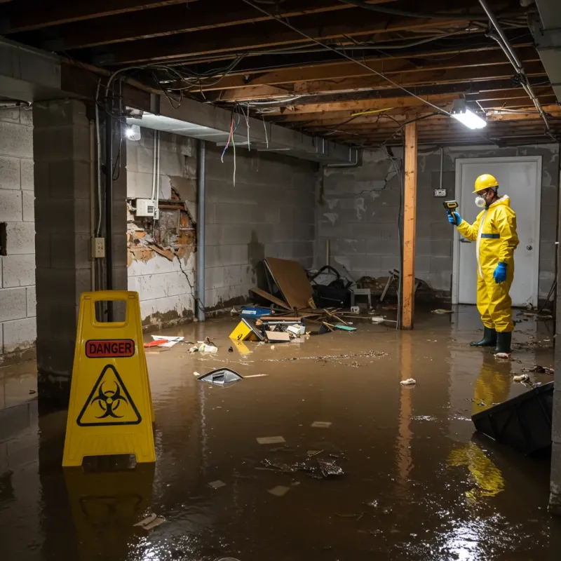 Flooded Basement Electrical Hazard in Galena, IN Property