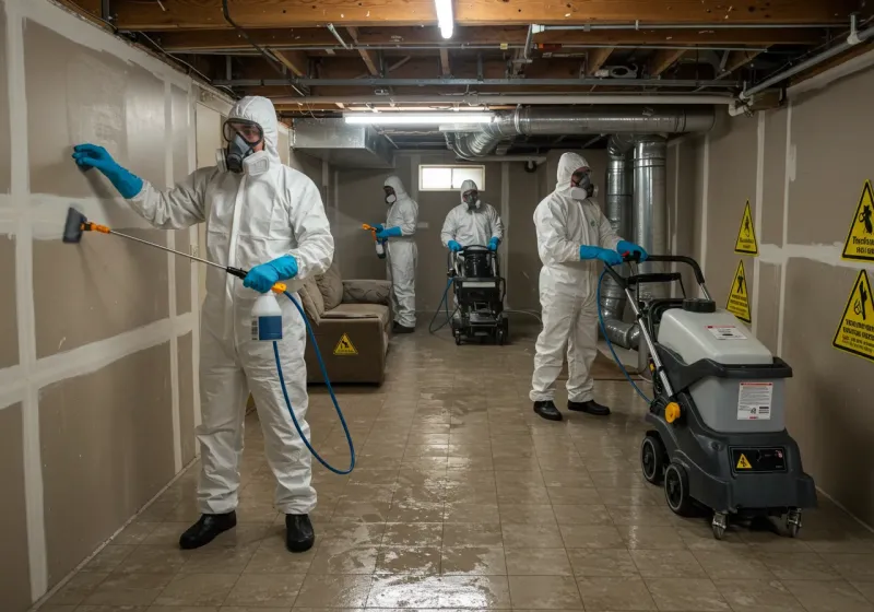 Basement Moisture Removal and Structural Drying process in Galena, IN